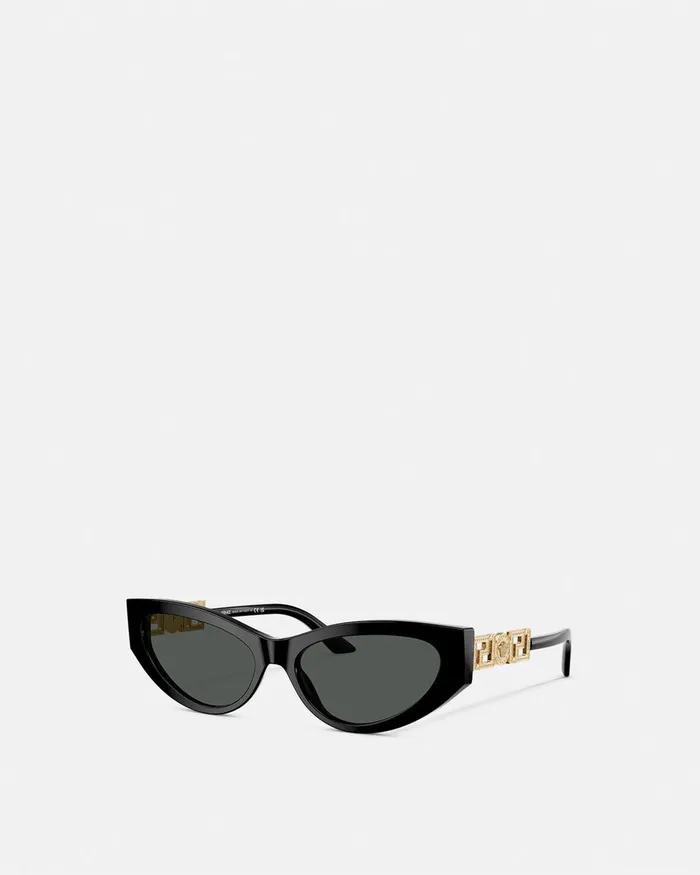 Versace Greca Strass CatEye Sunglasses Blackgold Women Sunglasses