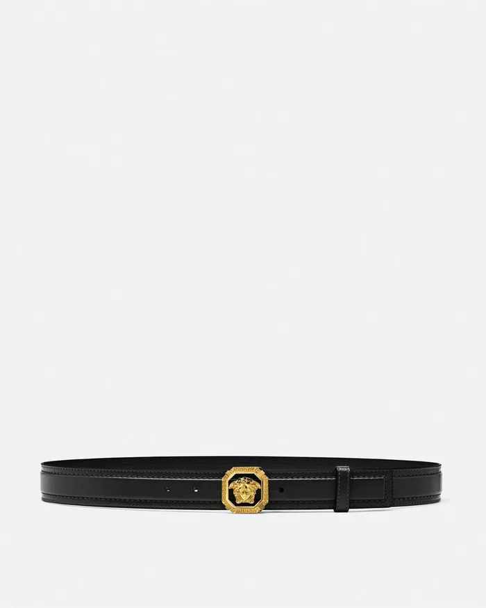 Versace La Medusa Leather Belt 35 Cm Blackgold Men Belts