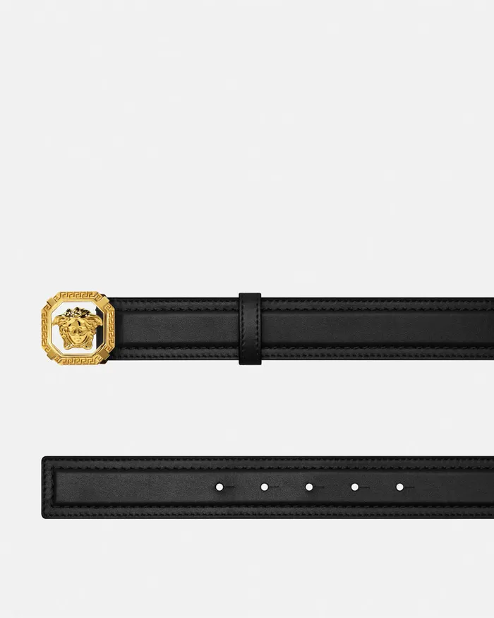 Versace La Medusa Leather Belt 35 Cm Blackgold Men Belts