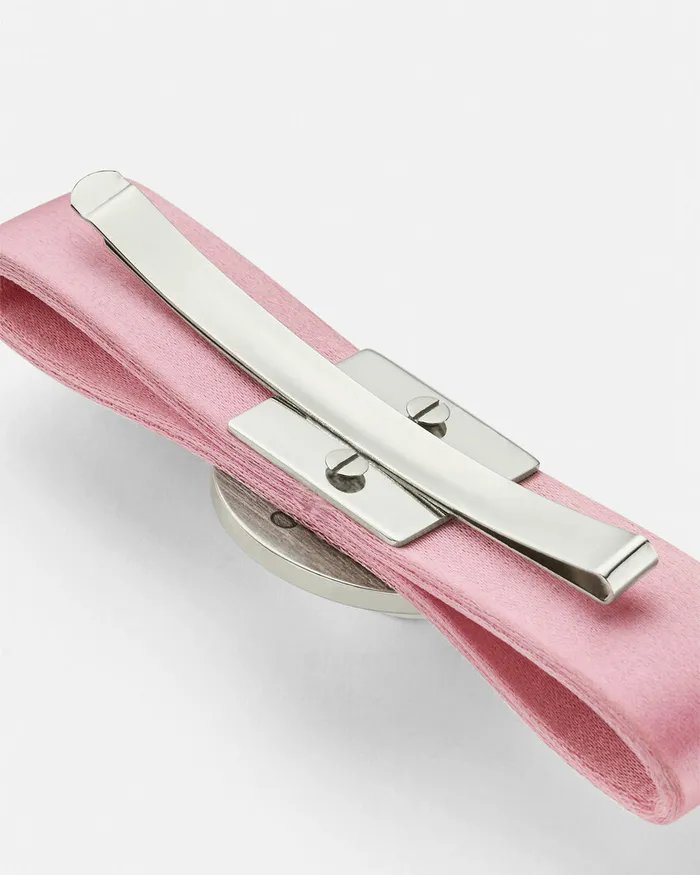 Versace Left Gianni Ribbon Hair Pin Pink Women Hair Accessories