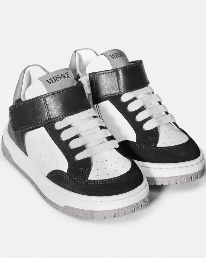 Versace Logo Baby Sneakers Blackwhite Kids Shoes