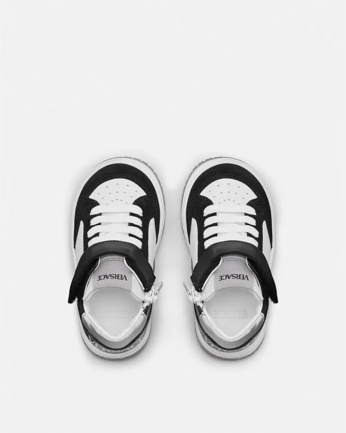 Versace Logo Baby Sneakers Blackwhite Kids Shoes