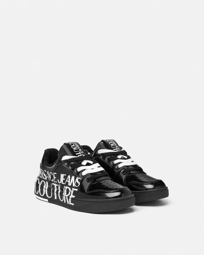 Versace Logo Starlight Sneakers Blackprint Men Jeans Couture