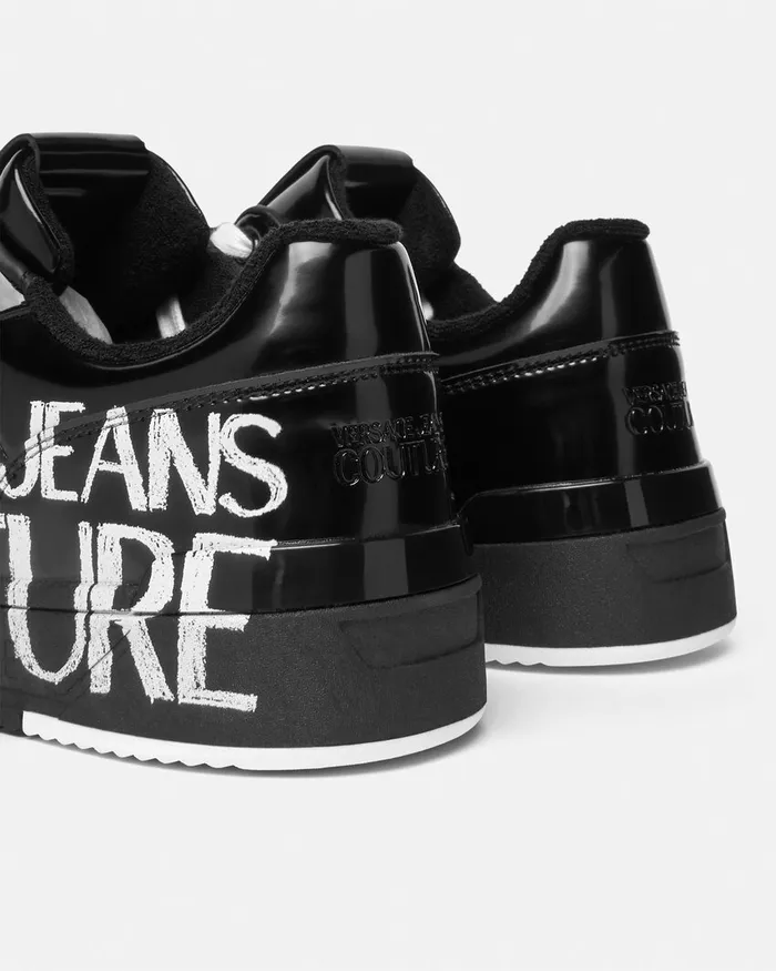 Versace Logo Starlight Sneakers Blackprint Men Jeans Couture