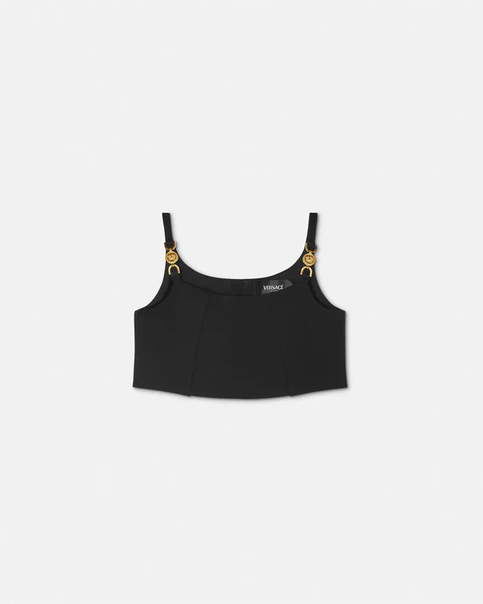 Versace Medusa 03995 Bralette Top Black Kids Shirts and Tshirts