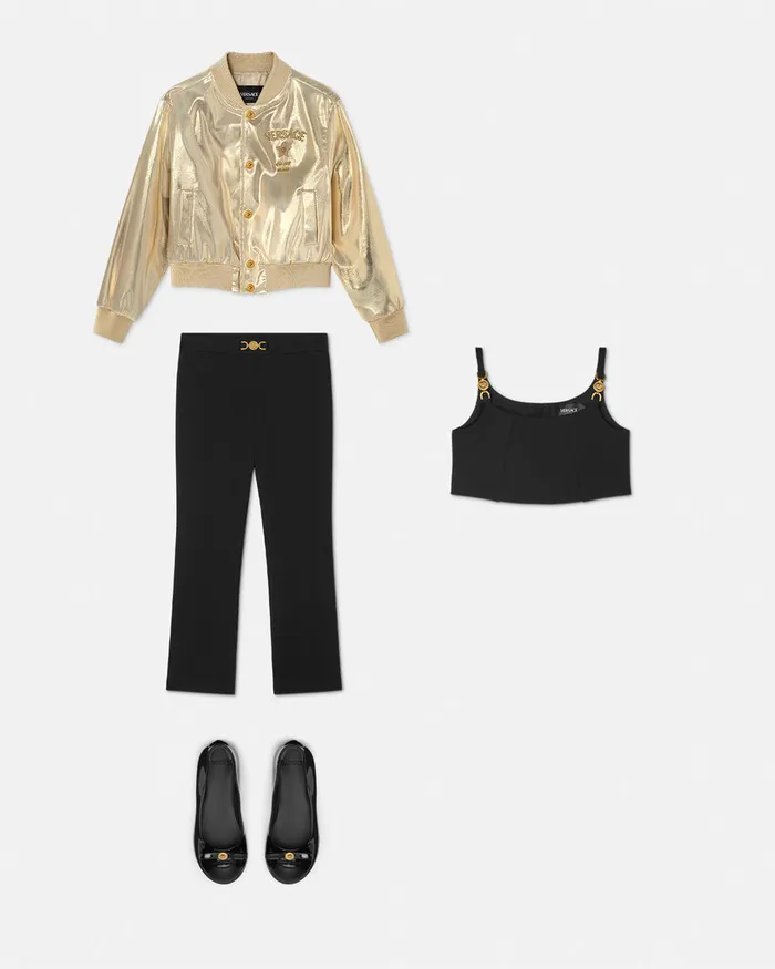 Versace Medusa 03995 Bralette Top Black Kids Shirts and Tshirts
