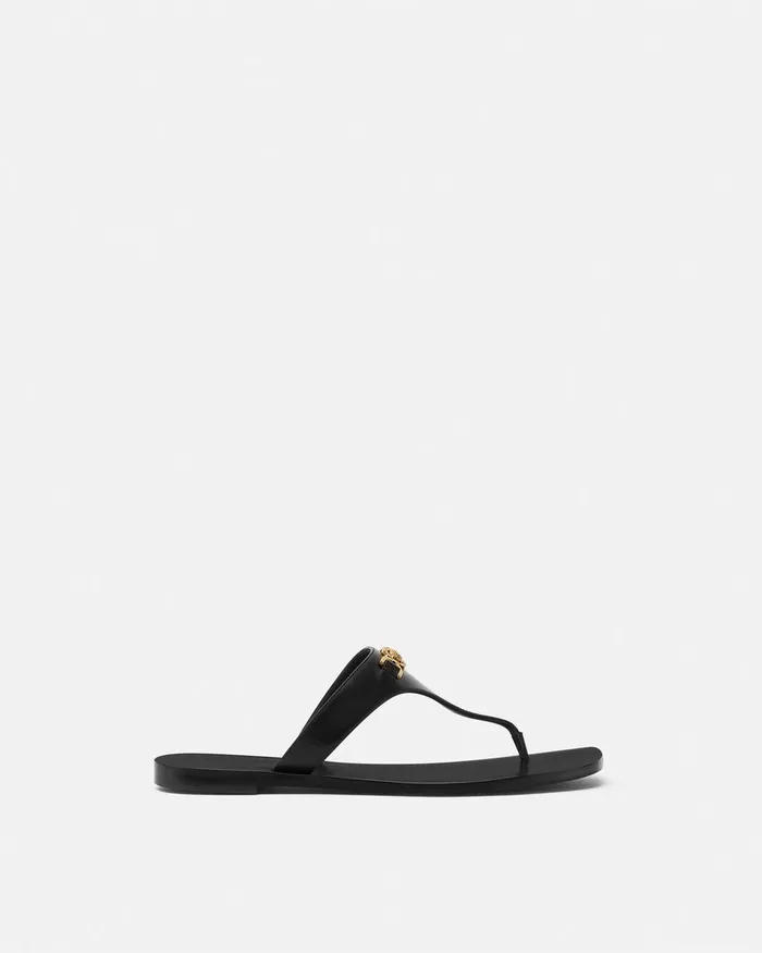 Versace Medusa 03995 Flat Sandals Blackgold Women Sandals