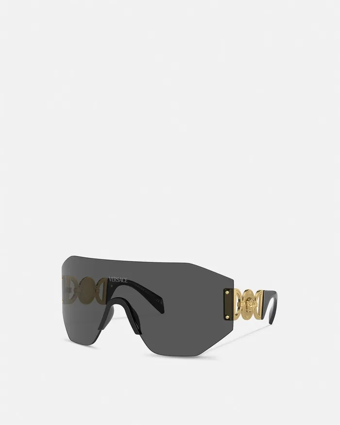 Versace Medusa 03995 Mask Sunglasses Black WomenMen Sunglasses