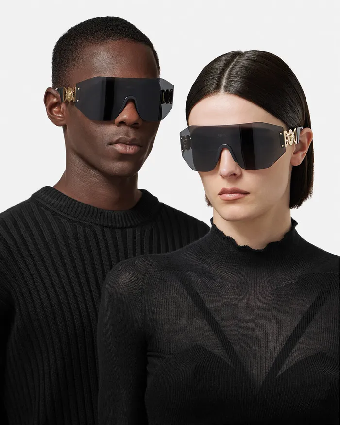 Versace Medusa 03995 Mask Sunglasses Black WomenMen Sunglasses