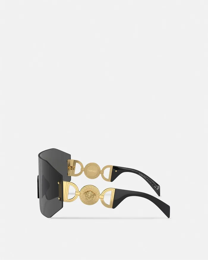 Versace Medusa 03995 Mask Sunglasses Black WomenMen Sunglasses