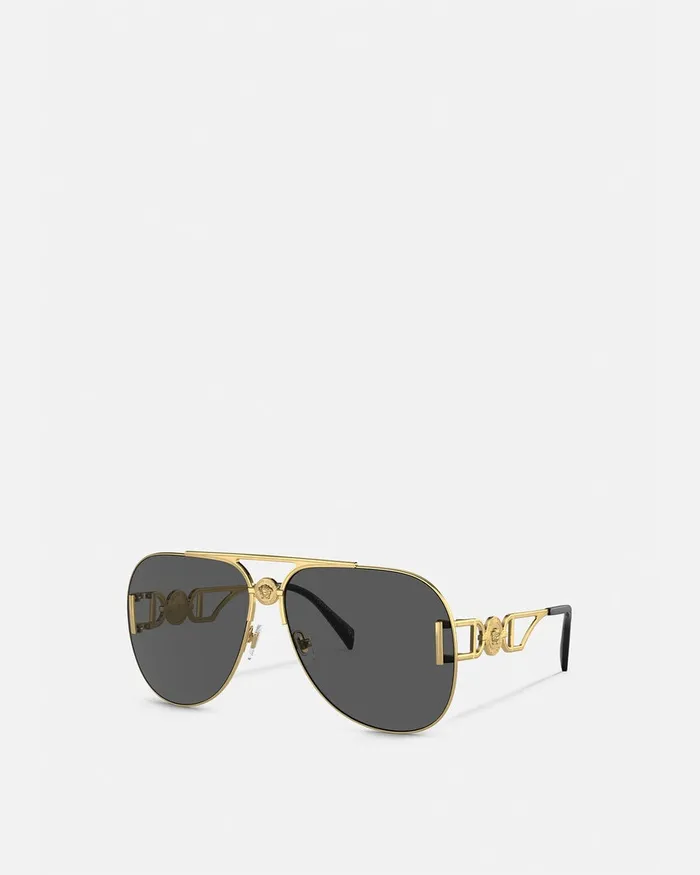 Versace Medusa Biggie Pilot Sunglasses Havana Women Sunglasses