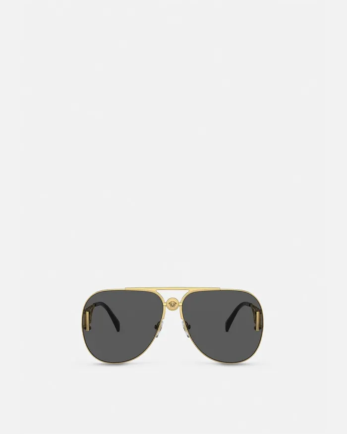 Versace Medusa Biggie Pilot Sunglasses Havana Women Sunglasses