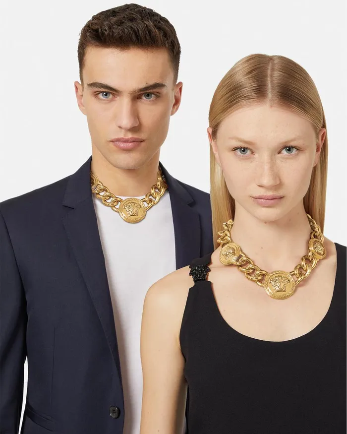 Versace Medusa Chain Necklace Gold Women Necklaces