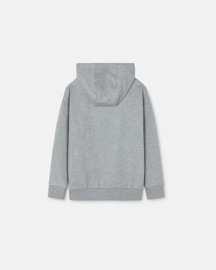 Versace Medusa Embroidery Hoodie Gray Kids Knitwear and Sweatshirts