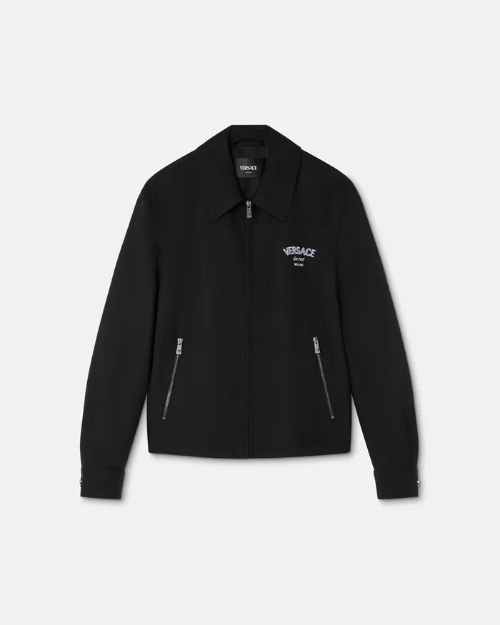 Versace Medusa Gallery Wool Blouson Jacket Black Men Jackets and Coats