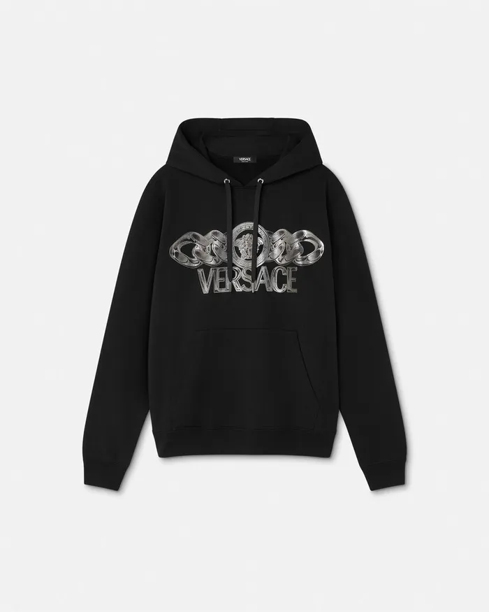 Versace Medusa On Chain Hoodie Blackprint Men Sweatshirts