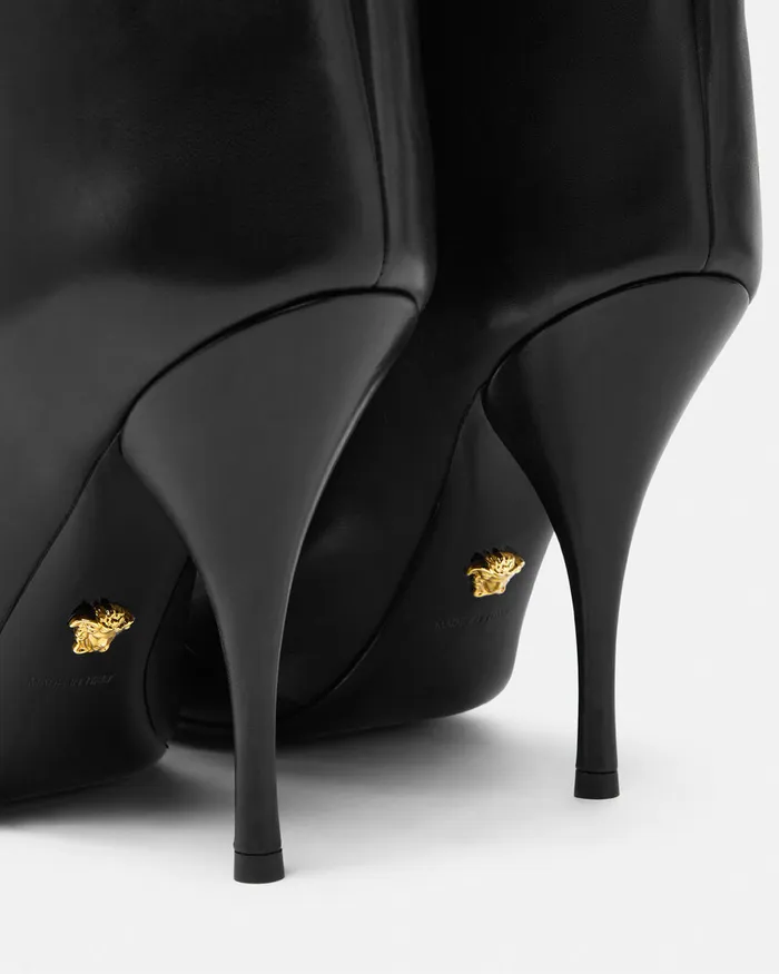 Versace Opera Bow KneeHigh Boots 105 Mm Blackgold Women Boots