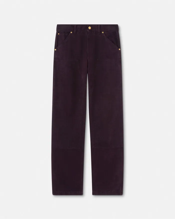 Versace Overdyed Canvas Carpenter Pants Brown Men Pants and Shorts