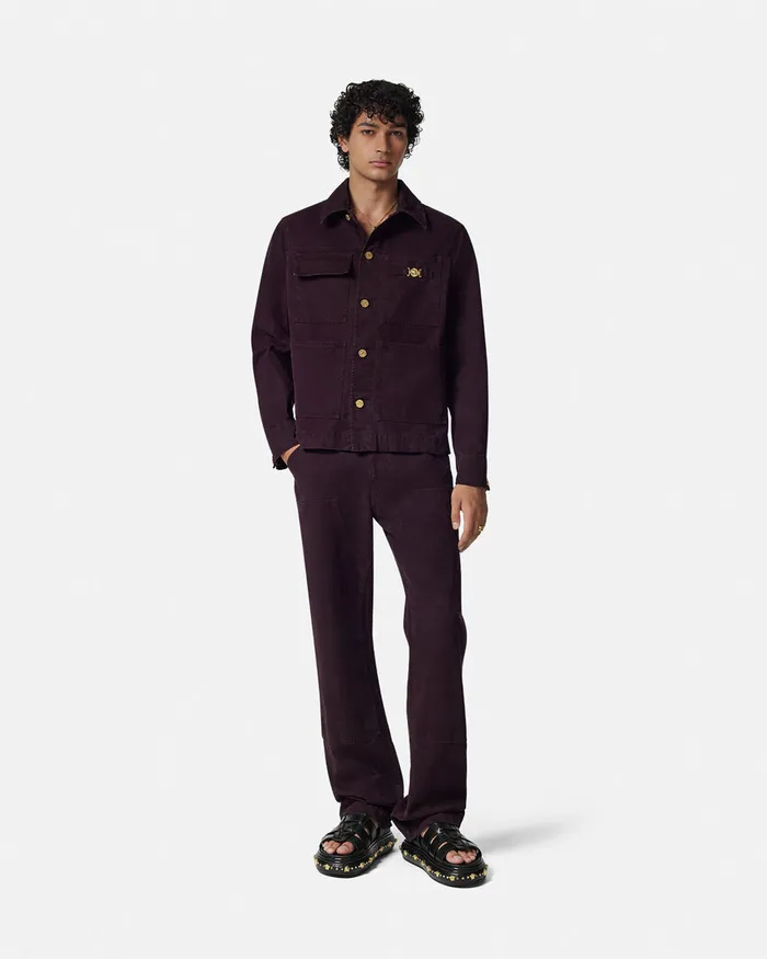 Versace Overdyed Canvas Carpenter Pants Brown Men Pants and Shorts