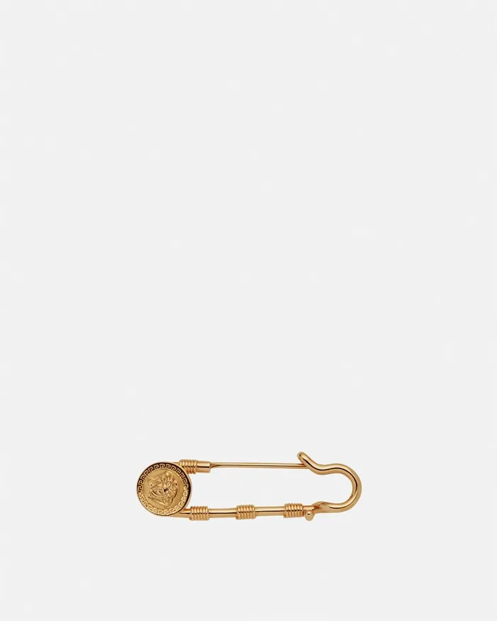 Versace Safety Pin Brooch Gold Women Brooches