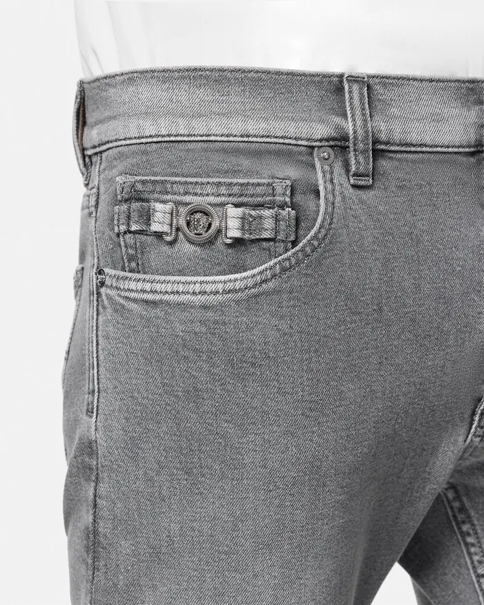 Versace SlimFit Jeans Gray Men Pants and Shorts