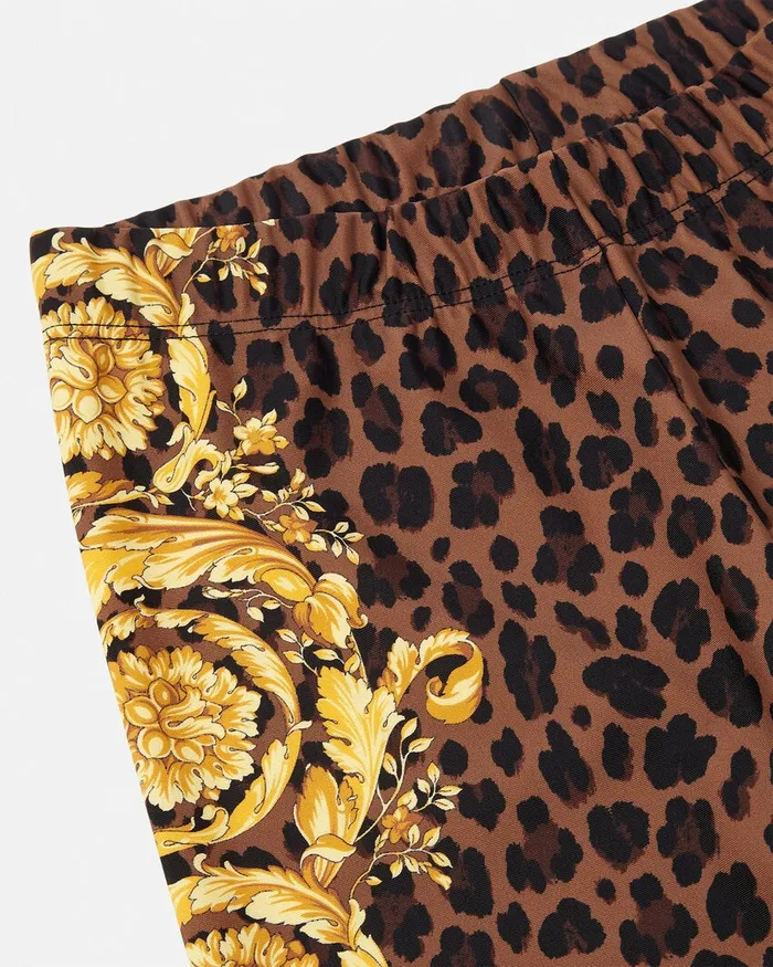 Versace Wild Barocco Leggings Animalier Kids Pants and Skirts