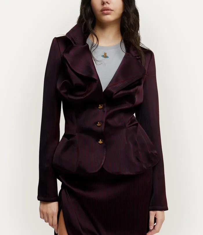 Vivienne Westwood Coats And Jackets Women Drunken Tailored Jacket Navyred