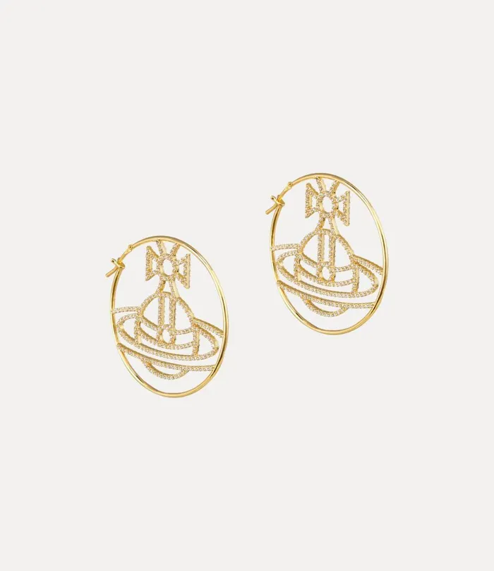 Vivienne Westwood Earrings Women Eloisa Hoop Earring Gold White Cz