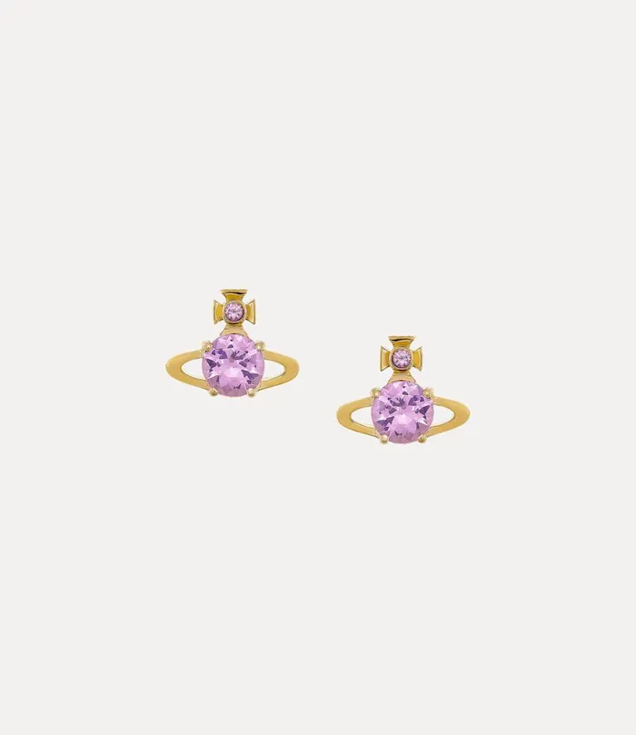 Vivienne Westwood Earrings Women Reina Earrings Gold Violet Cz