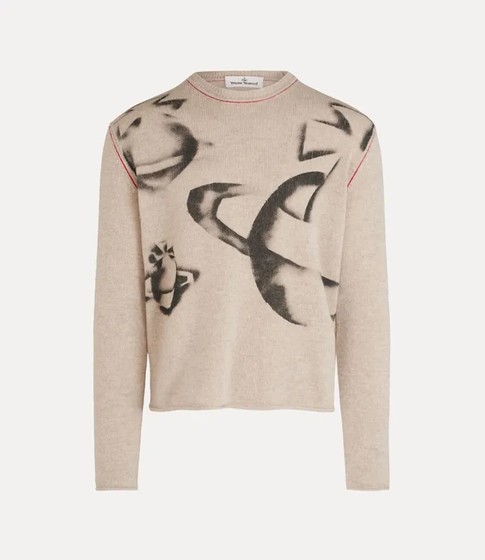 Vivienne Westwood Knitwear And Sweatshirts Men Orbit Jumper Oatmeal