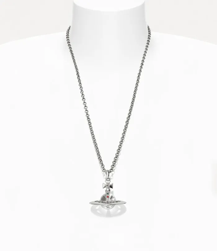 Vivienne Westwood Necklaces Men New Small Orb Pendant Necklace Platinum