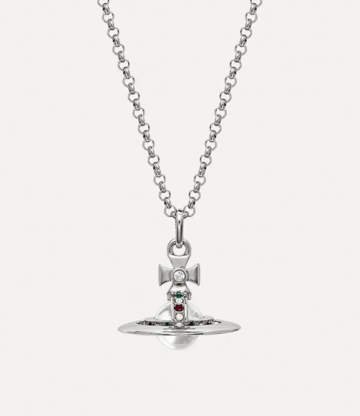 Vivienne Westwood Necklaces MenWomen New Tiny Orb Pendant Necklace Platinum