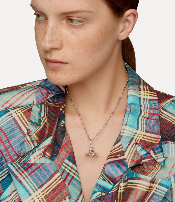 Vivienne Westwood Necklaces MenWomen New Tiny Orb Pendant Necklace Platinum