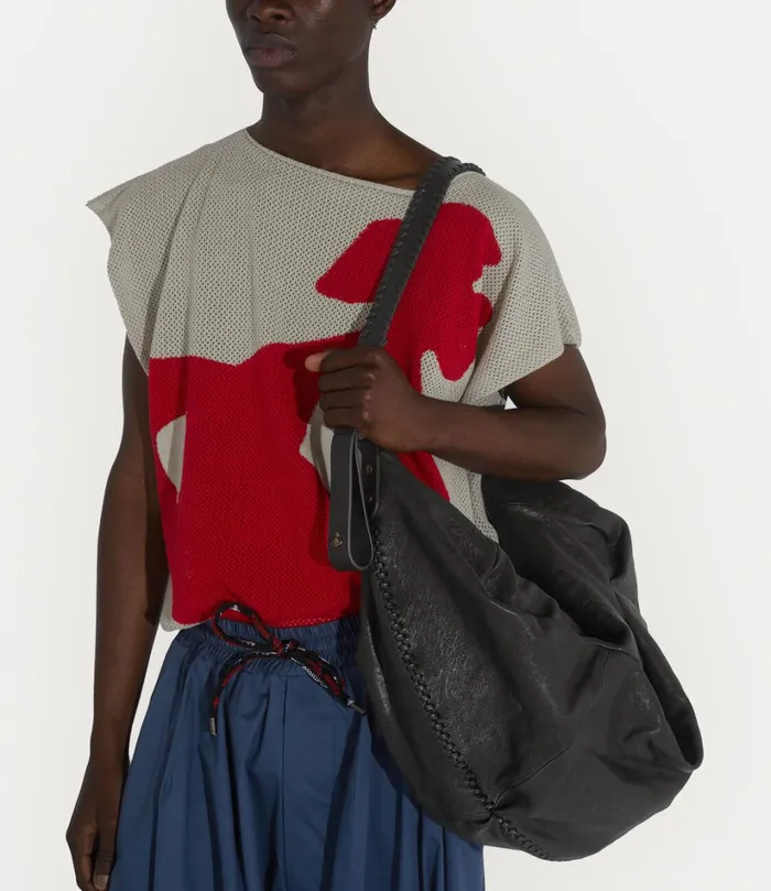 Vivienne Westwood Tote Bags MenWomen Large Agnes Shoulder Bag Black