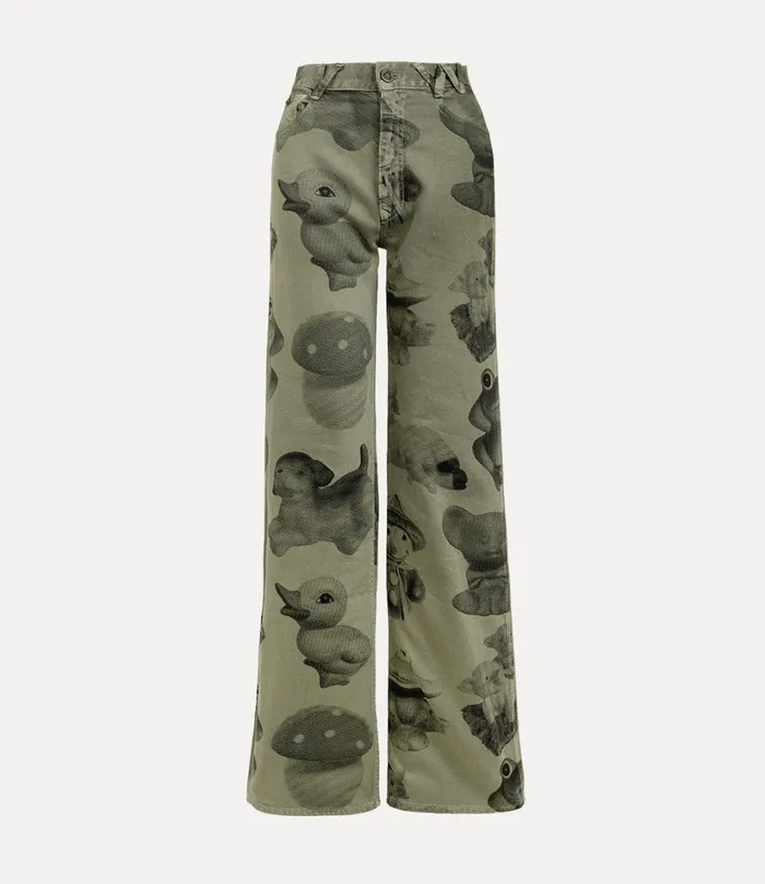 Vivienne Westwood Trousers And Shorts Women Ray 5 Pocket Jeans Green Dyed Figurine Vivienne Westwood Trousers And Shorts Women Ray 5 Pocket Jeans Green Dyed Figurine