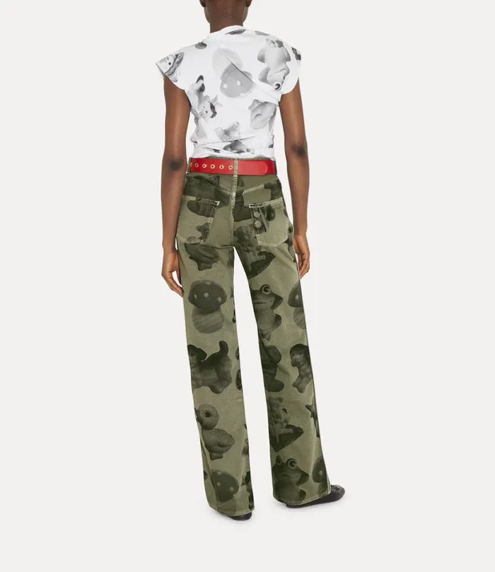 Vivienne Westwood Trousers And Shorts Women Ray 5 Pocket Jeans Green Dyed Figurine