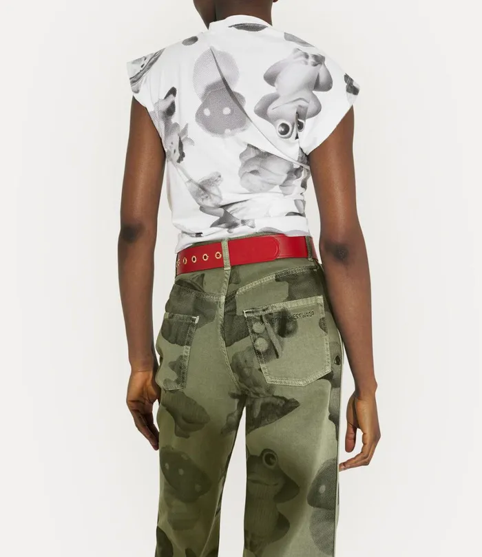 Vivienne Westwood Trousers And Shorts Women Ray 5 Pocket Jeans Green Dyed Figurine