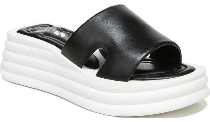 Wedge Sandals Women Franco Sarto Sarto Vina Platform Slide Sandal Black Leather Wedge Sandals Women Franco Sarto Sarto Vina Platform Slide Sandal Black Leather