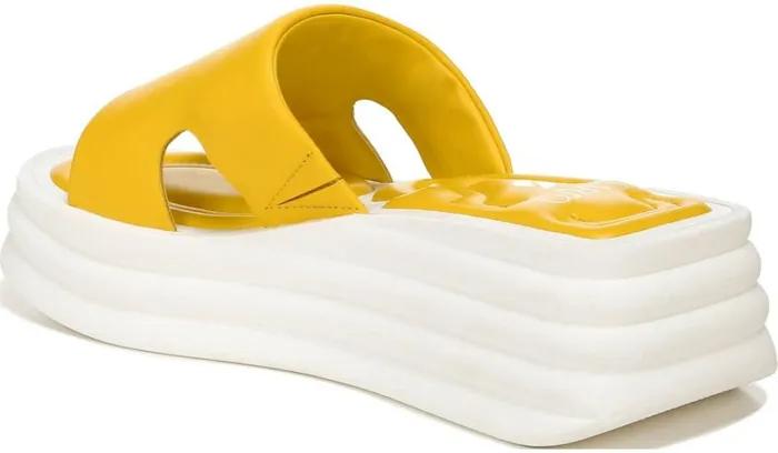 Wedge Sandals Women Franco Sarto Sarto Vina Platform Slide Sandal Yellow Leather
