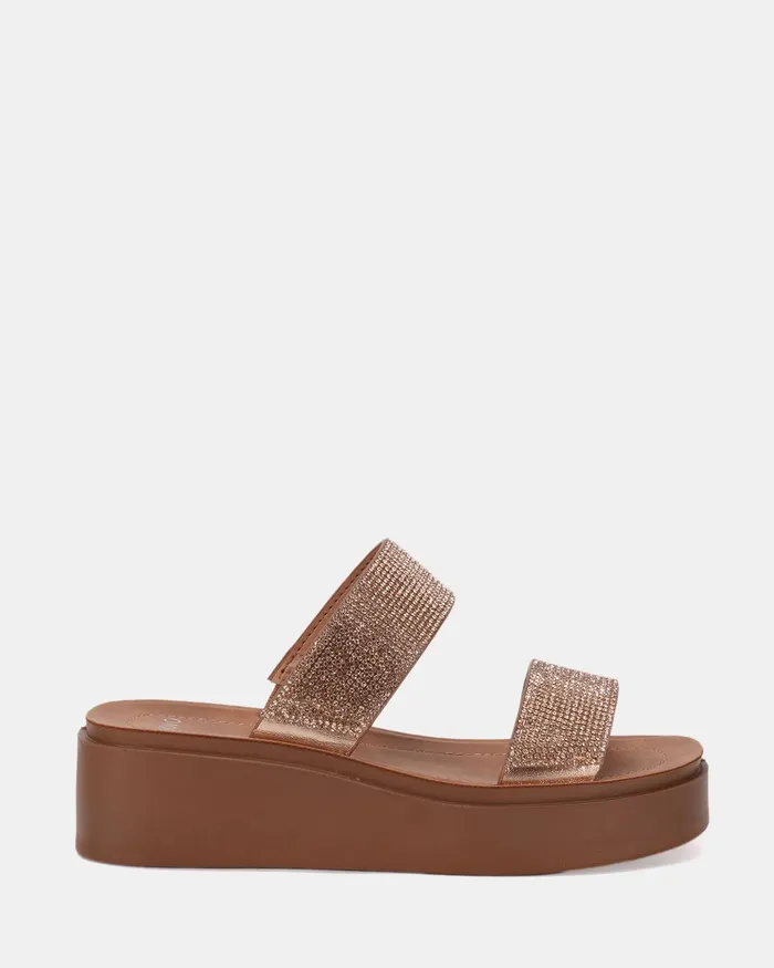 Wedges Women NOVO Shoes BRILLIANT ROSE GOLD