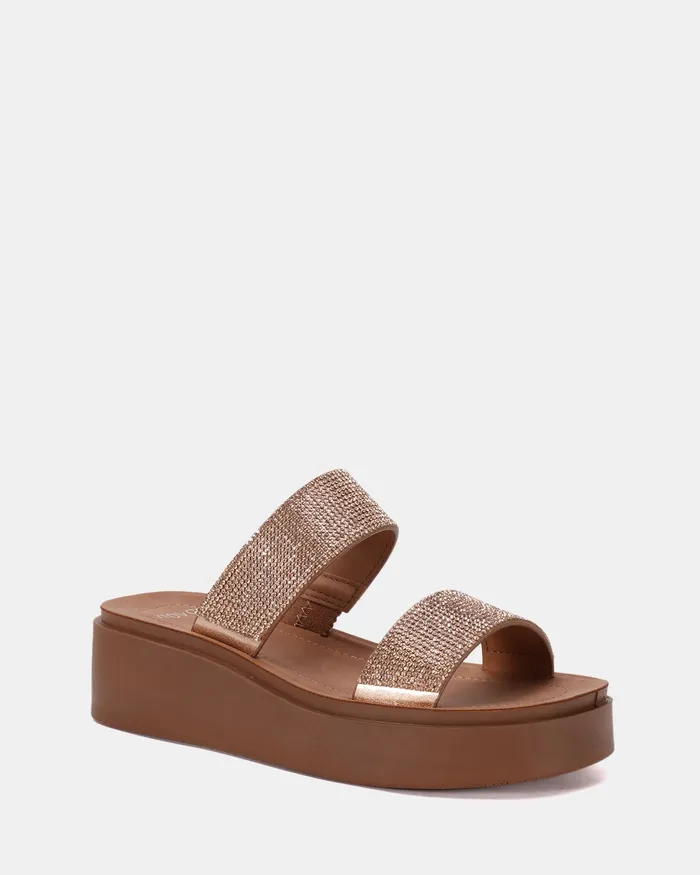 Wedges Women NOVO Shoes BRILLIANT ROSE GOLD