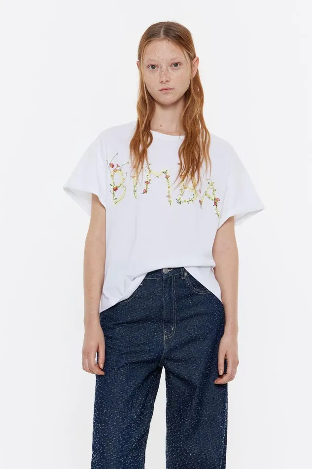 White Boxy Logo Tshirt White Women Bimba Y Lola TShirts