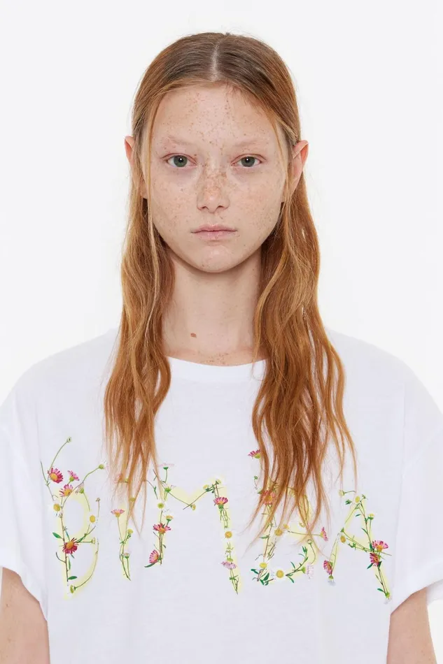 White Boxy Logo Tshirt White Women Bimba Y Lola TShirts White Boxy Logo Tshirt White Women Bimba Y Lola TShirts