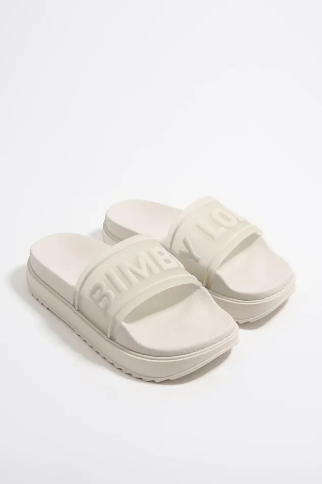 White Logo Platform Flipflop White Women Bimba Y Lola Sandals White Logo Platform Flipflop White Women Bimba Y Lola Sandals