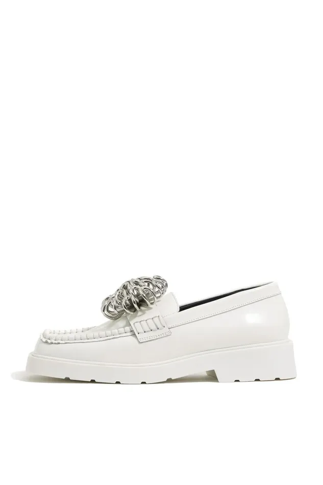 White Shiny Leather Loafer White Women Bimba Y Lola Bimba Y Palomo White Shiny Leather Loafer White Women Bimba Y Lola Bimba Y Palomo
