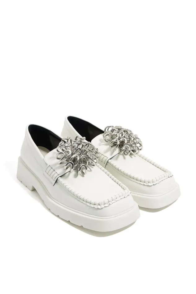 White Shiny Leather Loafer White Women Bimba Y Lola Bimba Y Palomo White Shiny Leather Loafer White Women Bimba Y Lola Bimba Y Palomo