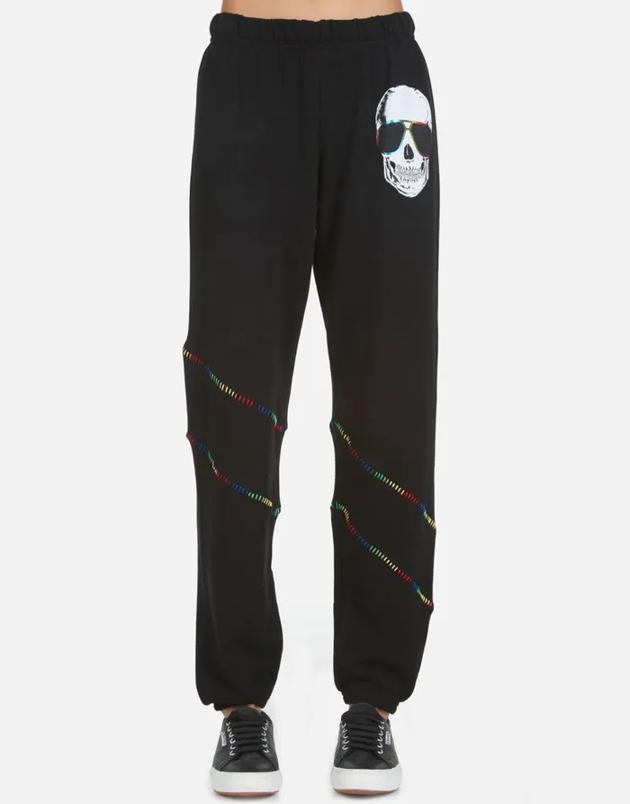 Women039s Abra Cool Skull Black Lauren Moshi Long Sweatpants