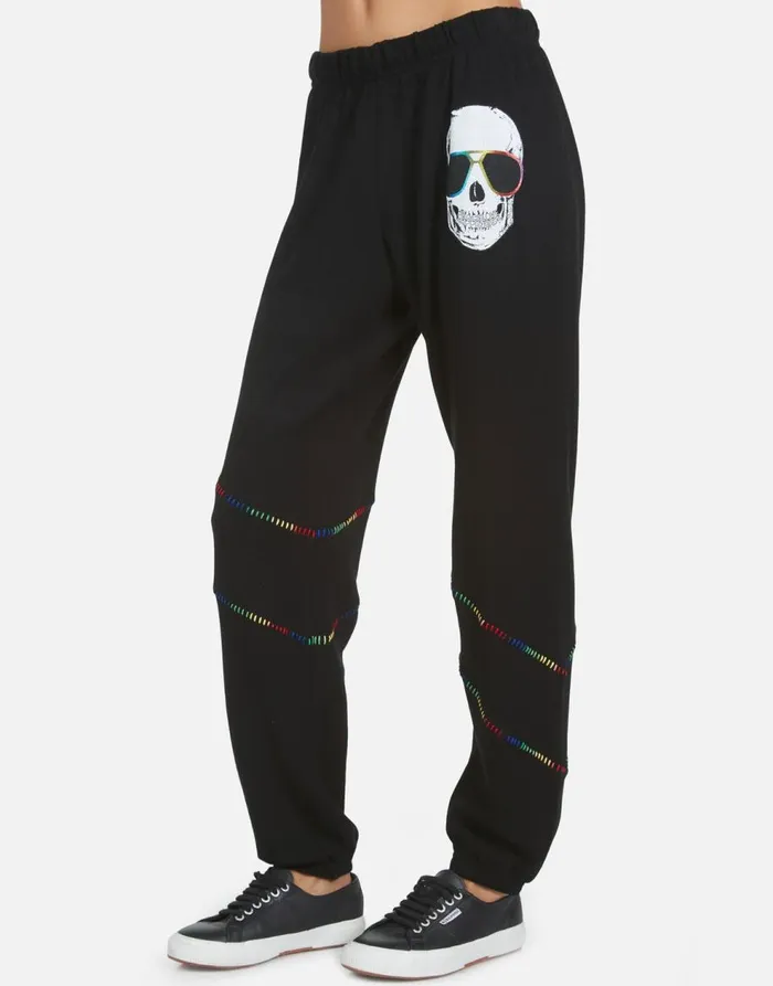 Women039s Abra Cool Skull Black Lauren Moshi Long Sweatpants