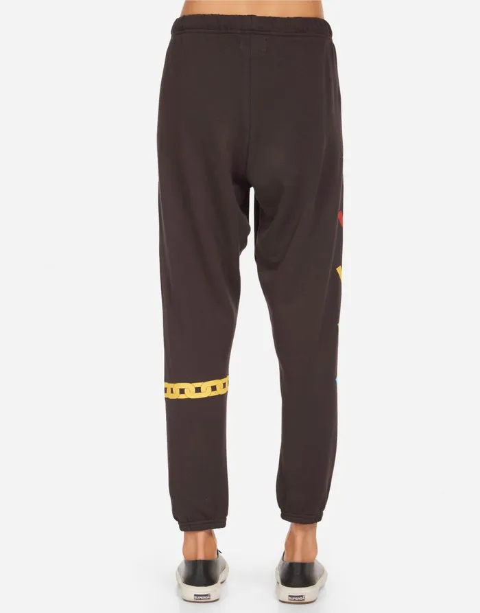 Women039s Alana Lightning Zebra Onyx Lauren Moshi Crop Sweatpants