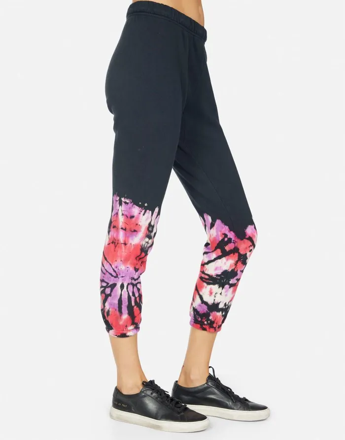 Women039s Alana Ruby Lip Onyx Ruby Tie Dye Lauren Moshi Crop Sweatpants